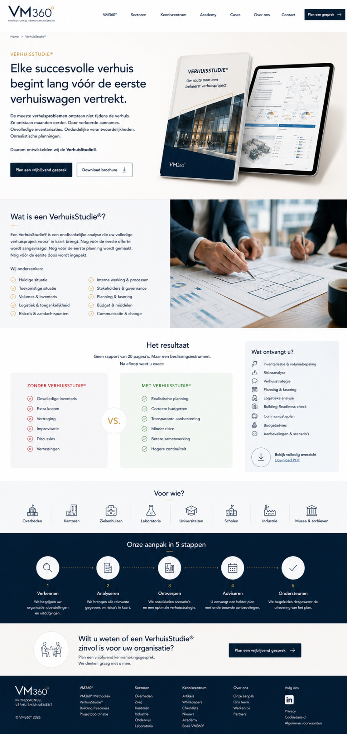 Illustratie van een verhuisstudie met rapport en digitaal overzicht